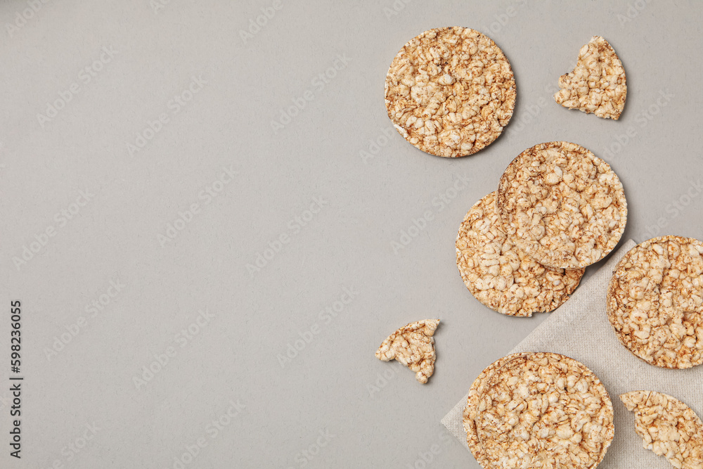 Concept of diet and healthy nutrition with crisp bread Concept of diet and healthy nutrition with crisp bread