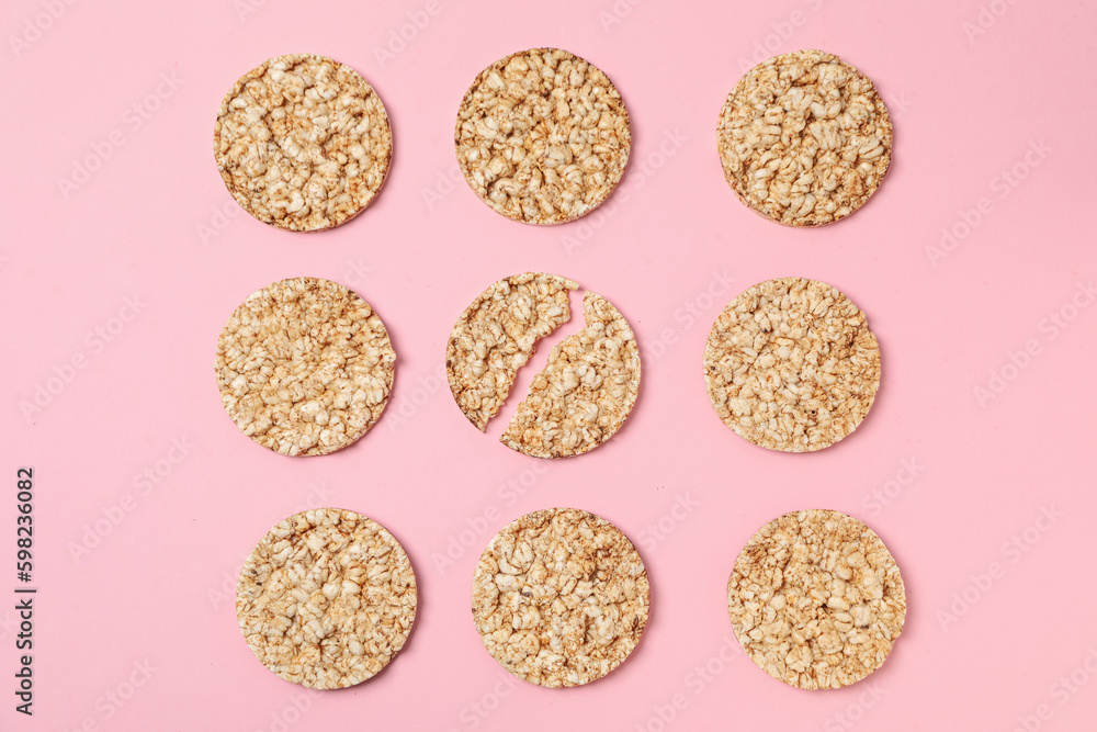 Concept of diet and healthy nutrition with crisp bread Concept of diet and healthy nutrition with crisp bread