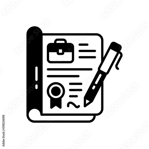 Job Agreement icon in vector. Illustration