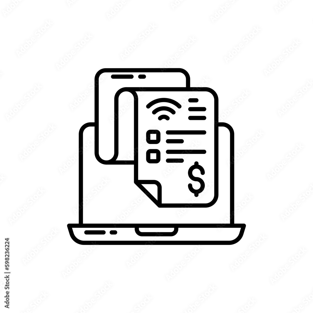Internet Bill icon in vector. Illustration Internet Bill icon in vector. Illustration