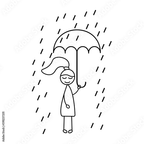 happy girl in rain