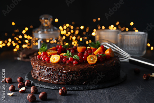 Tasty dessert - Chocolate cake  concept of delicious dessert