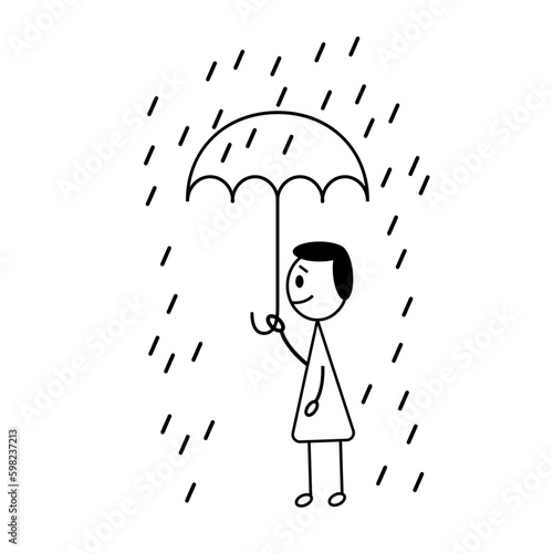 happy man standing in rain