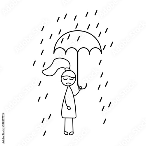 sad girl in rain