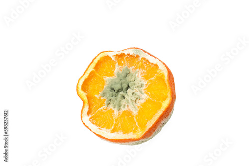 Fruit with mold  isolated on white background