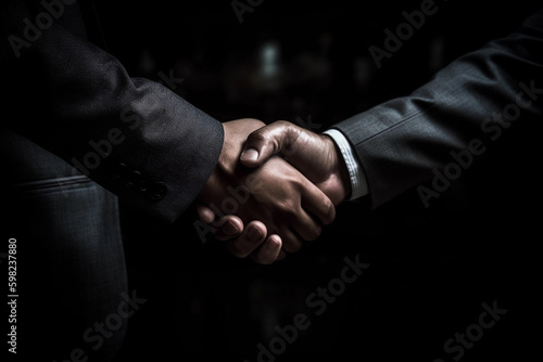 Successful Business Deal: Arm and Hand View of Businessmen Shaking Hands made with Generative AI