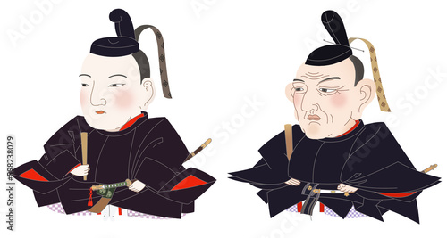 Quadro su tela 徳川将軍肖像画デフォルメシリーズ4　徳川家継　徳川吉宗