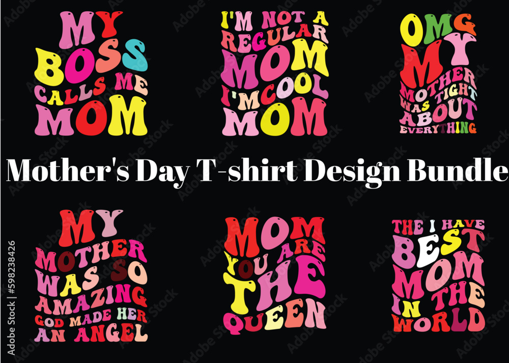 Mother's day typography t shirt design bundle