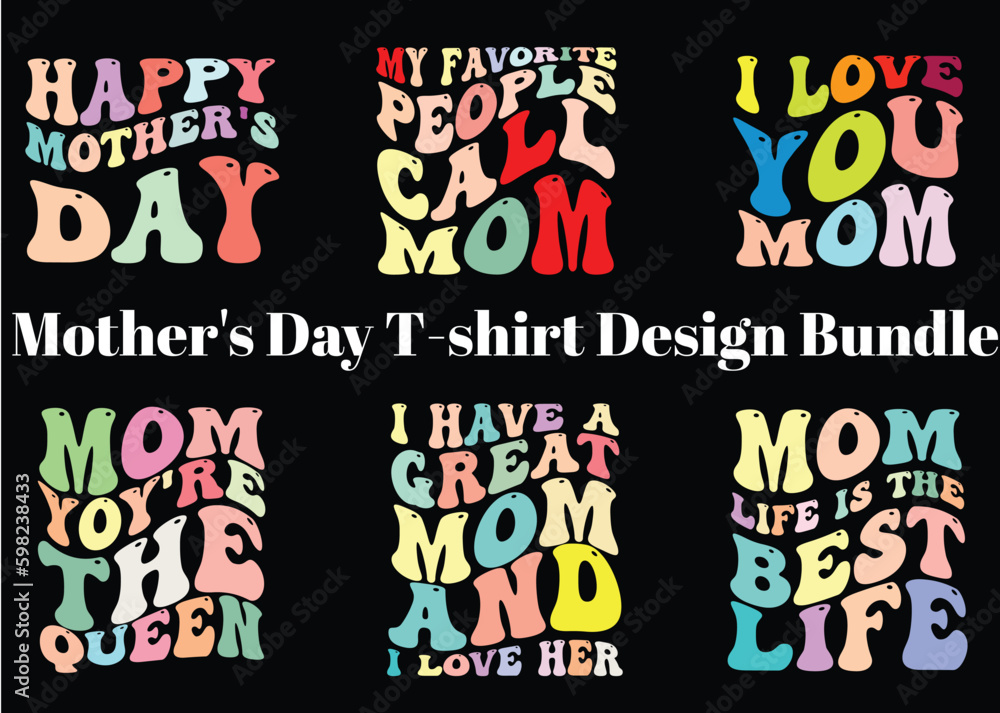 Mother's day typography t shirt design bundle