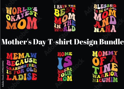 Mother's day typography t shirt design bundle