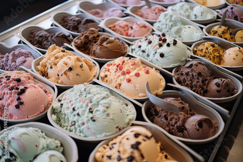 A lot of colorful ice cream