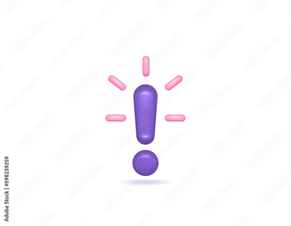 warning, notification, admonishment, and hint. symbol or icon of exclamation mark. 3D and realistic concept design. vector elements - obrazy, fototapety, plakaty 