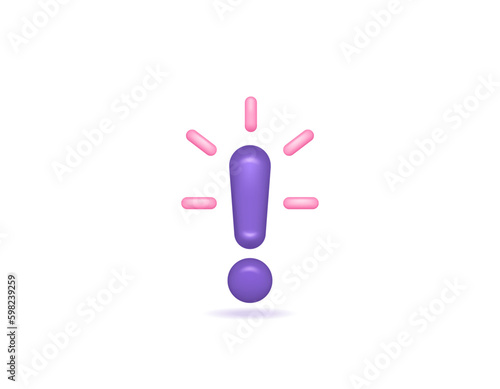 warning, notification, admonishment, and hint. symbol or icon of exclamation mark. 3D and realistic concept design. vector elements