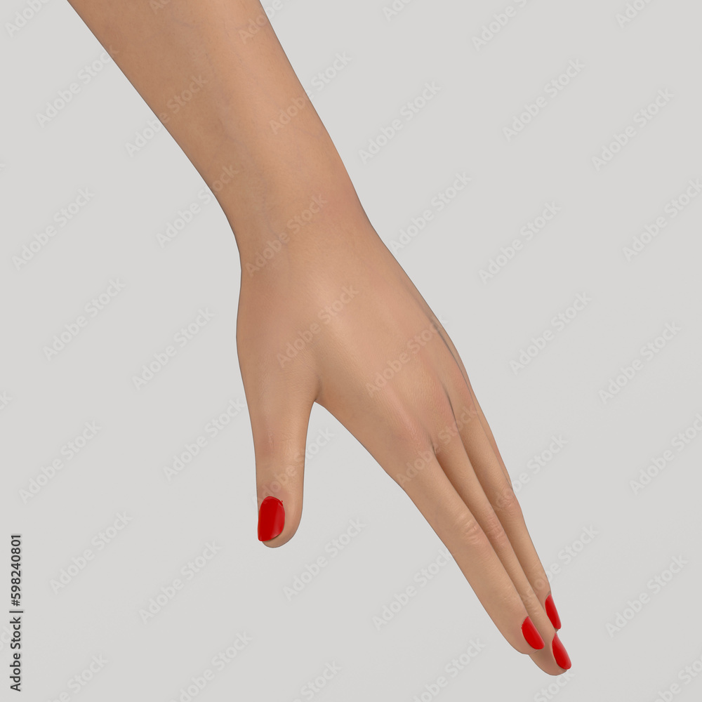 Girl Hand With Red Colored Nails Girl Hand With Red Colored Nails