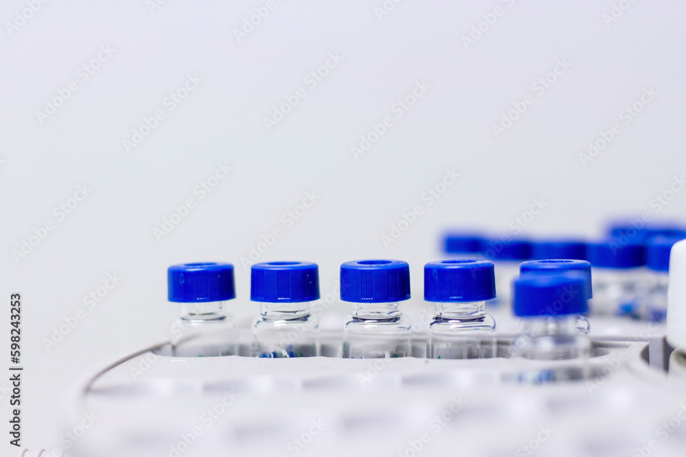 Sample tubes in laboratory, GC chromatography Sample tubes in laboratory, GC chromatography