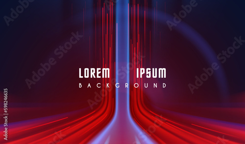Abstract blue and red light motion background