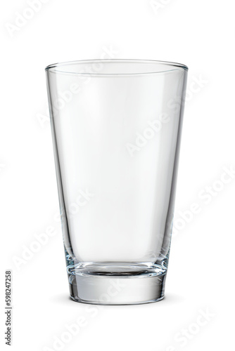 Empty shaker pint beer glass isolated. Transparent PNG image.