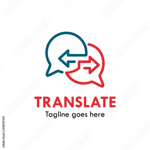 Translate design logo template illustartion