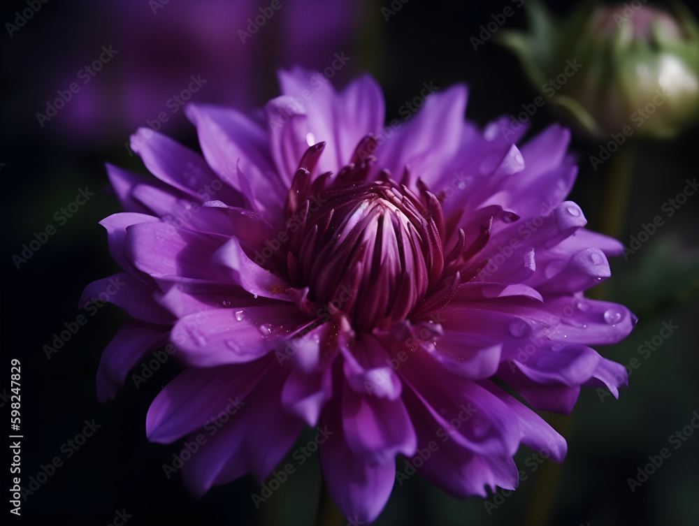 Purple and white dahlia. Generative AI Purple and white dahlia. Generative AI