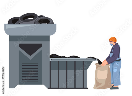 Recycling plant or facility for shredding rubber
