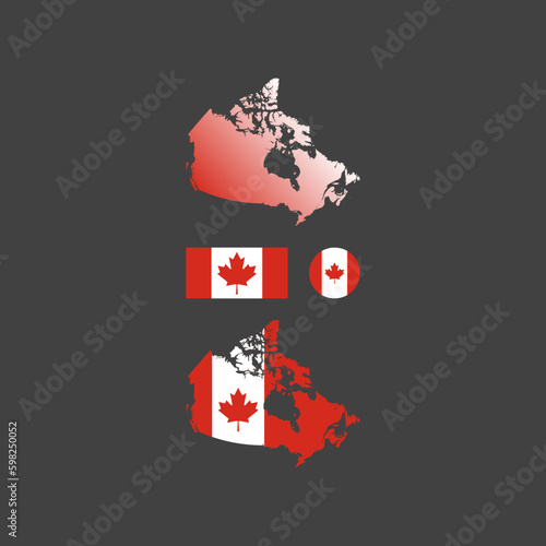 Canada national flag and map vectors set....