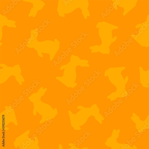 Orange seamless pattern with yellow rabbit © FRESH TAKE DESIGN