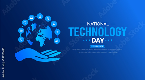 National Technology Day background or banner design template celebrated in 11 may.