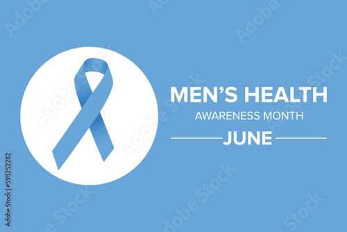 Men's Health Awareness Month in June. Raising awareness of men's health. Control and protection. Prevention campaign. Medical health care design. Vector illustration	