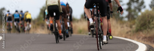 Group of cyclist at professional race, cyclists in a road race stage © pavel1964
