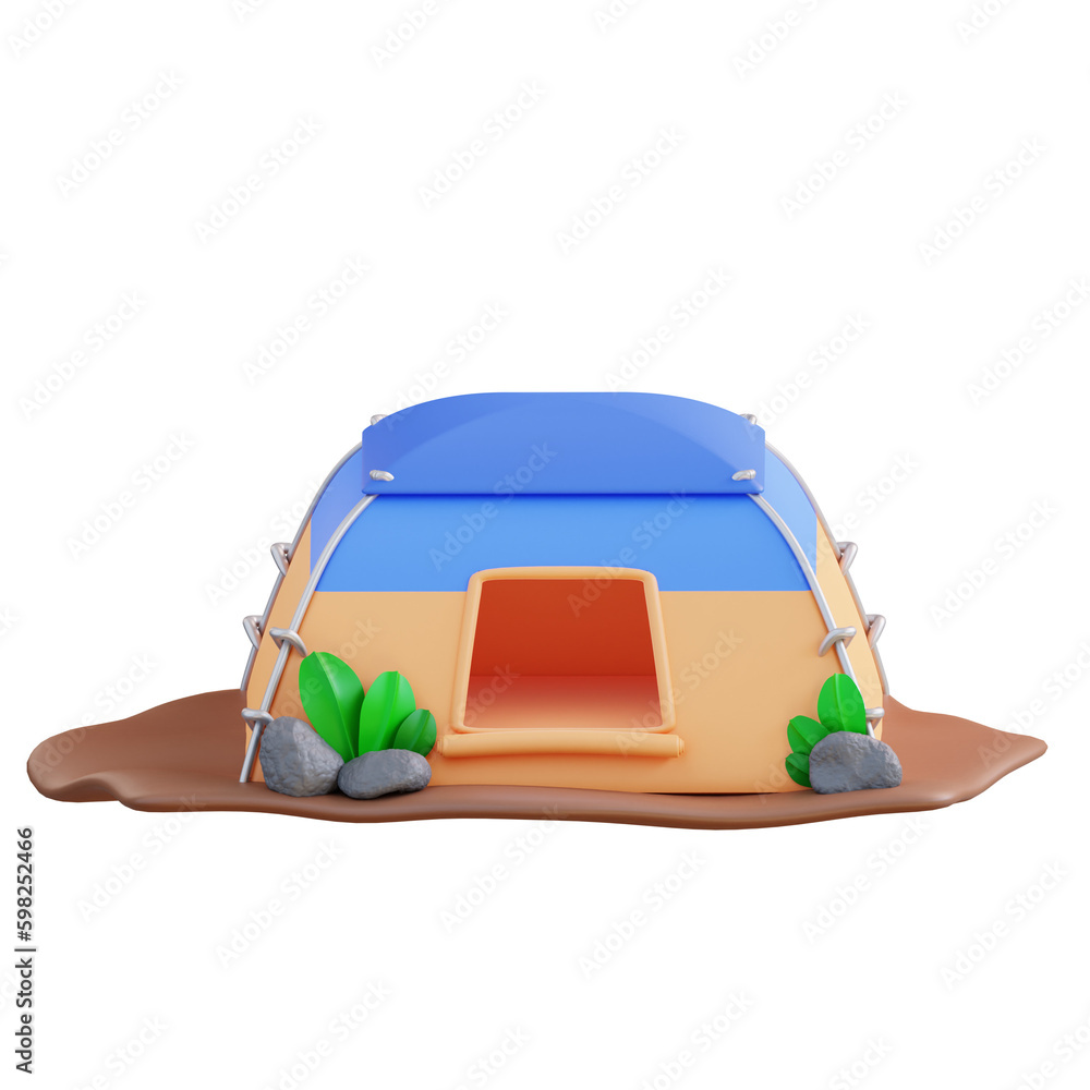 3d illustration of camping tent
