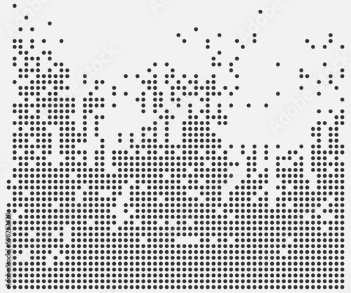Pixel mosaic. Pixel decay illustration. Falling pixels. Abstract background.