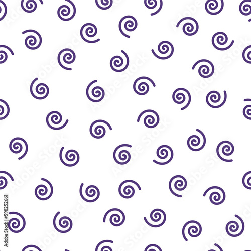 Seamless pattern with purple spirals