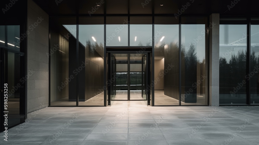 Modern simple enterance. AI generated Modern simple enterance. AI generated