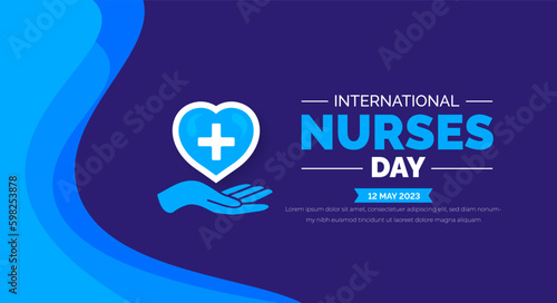 International Nurses Day background or banner design template celebrated in 12 may.