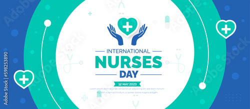 International Nurses Day background or banner design template celebrated in 12 may.
