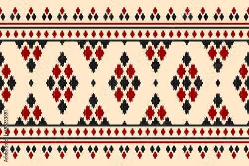 Carpet ikat pattern art. Ethnic oriental seamless pattern traditional. Indian style. Design for background, wallpaper, illustration, fabric, clothing, carpet, textile, batik, embroidery.