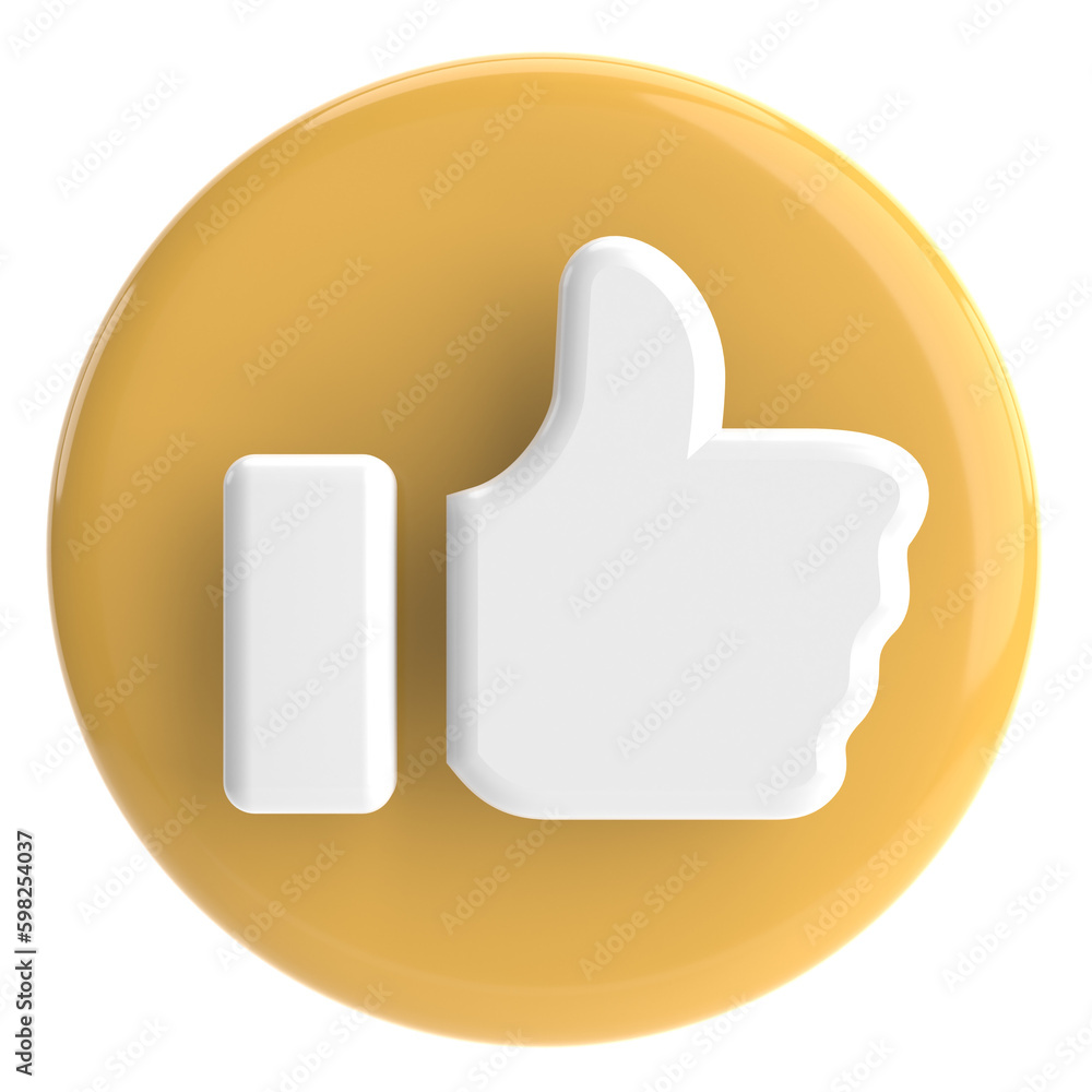 Like icon. 3D icon. 3D illustration. Like icon. 3D icon. 3D illustration.