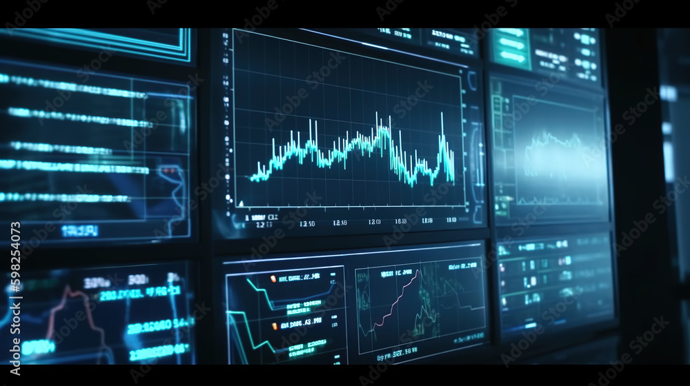 Stock / Crypto exchange market chart, Stock market data on the LED display. Business analysis concept - Generative AI
Stock / Crypto exchange market chart, Stock market data on the LED display. Business analysis concept - Generative AI