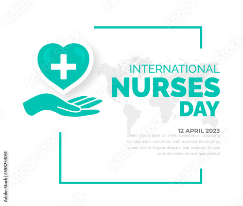 International Nurses Day background or banner design template celebrated in 12 may.