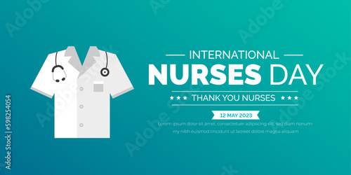International Nurses Day background or banner design template celebrated in 12 may.