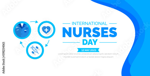 International Nurses Day background or banner design template celebrated in 12 may.