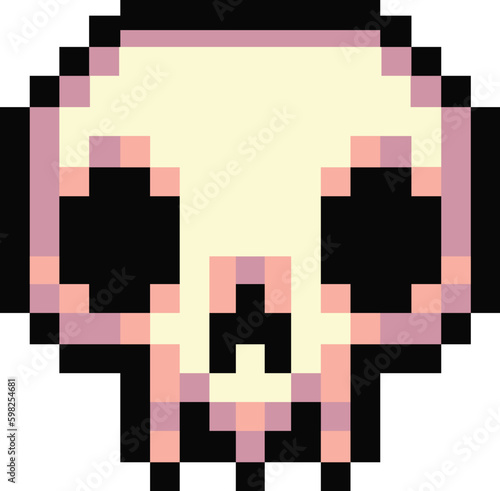 8bit pixel art of a skull