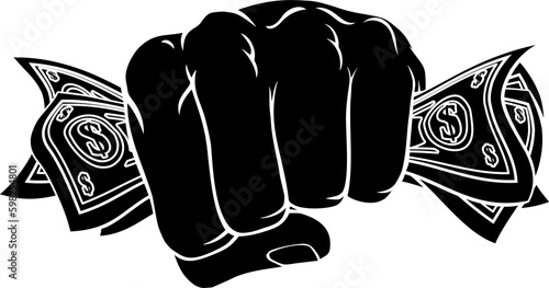 Money Fist Hand Holding Dol...