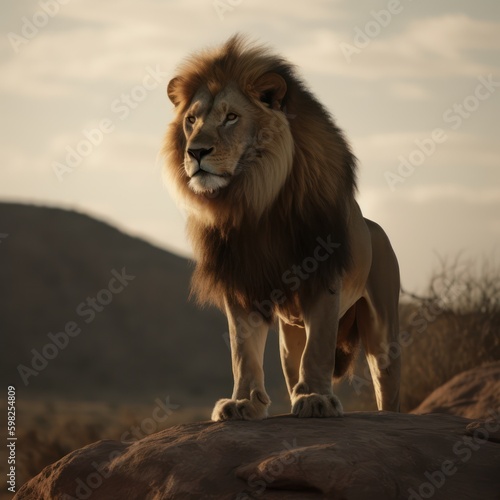Lions in African Serengeti Cinematic Lighting Lions mane  aslan lion king beautiful lion