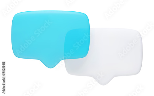 Vector 3d render realistic illustration, two speech bubbles