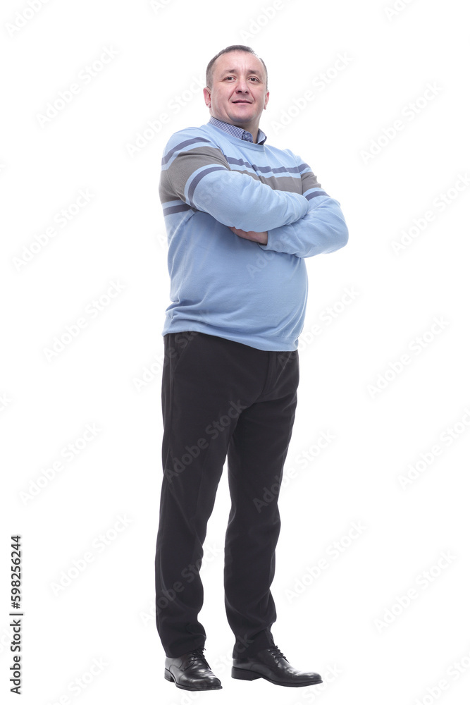 in full growth. portrait of a smiling mature man in full growth. portrait of a smiling mature man