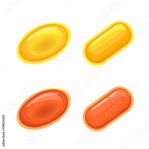 Cod Liver Oil Capsule Collection Set Cartoon Symbol illustration vector