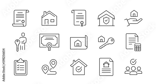 Real estate line icons