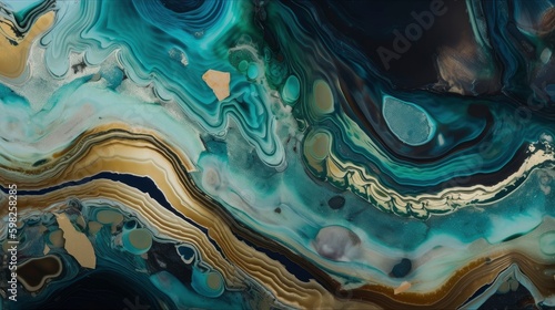 Piece of polished agate texture horizontal texture. ai generative