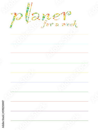 back to school background planer for a week